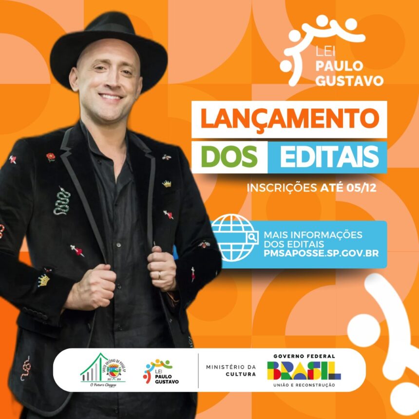 Prefeitura divulga editais da Lei Paulo Gustavo
