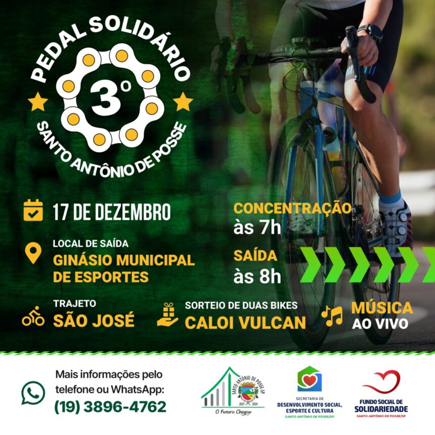 Vem aí o 3º Pedal Solidário
